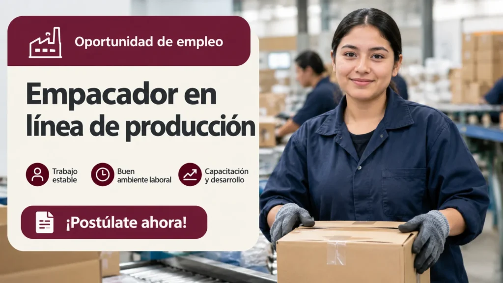 Empacador en línea de producción