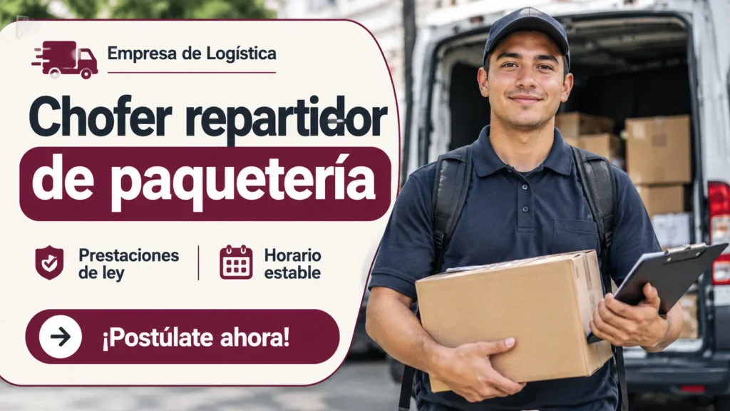 Chofer repartidor de paquetería