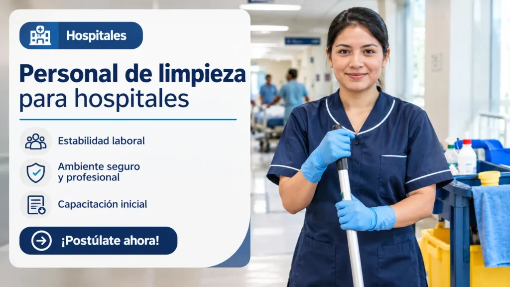 Personal de limpieza para hospitales